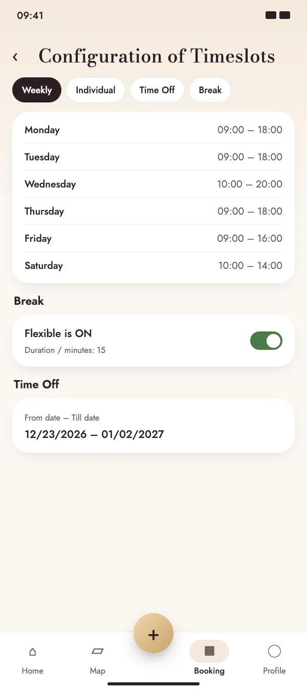 Time slots that fit your week