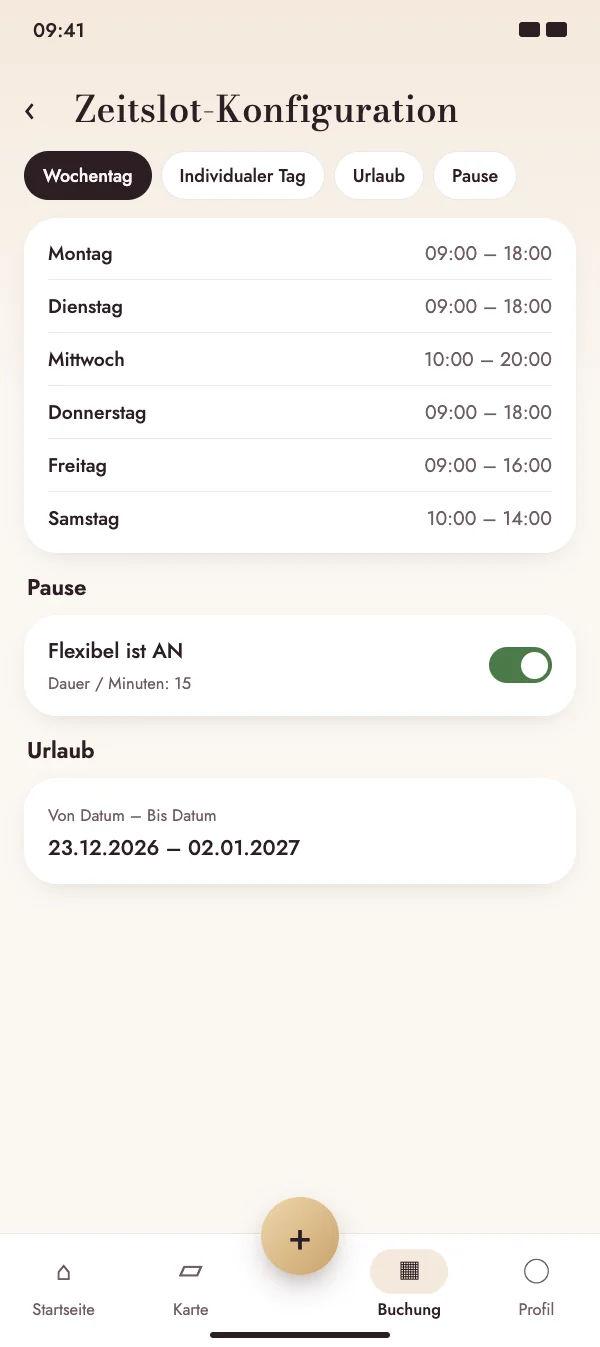 Zeitfenster, die zu deiner Woche passen