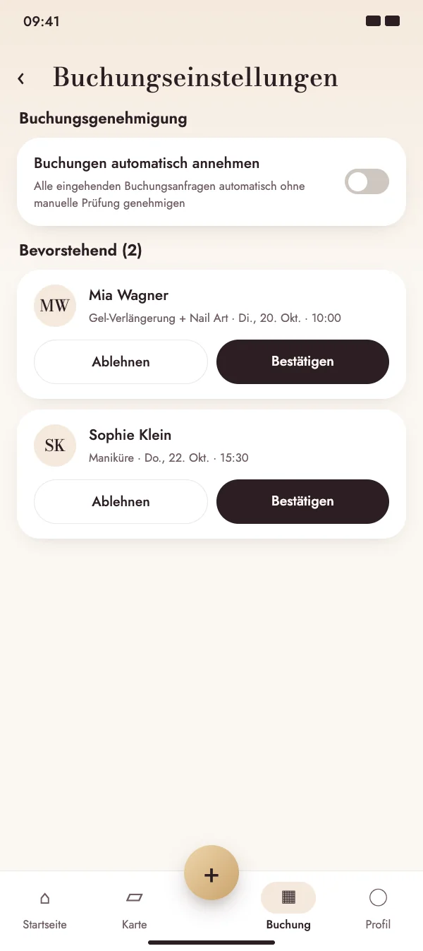 Anfragen freigeben – oder automatisch bestätigen