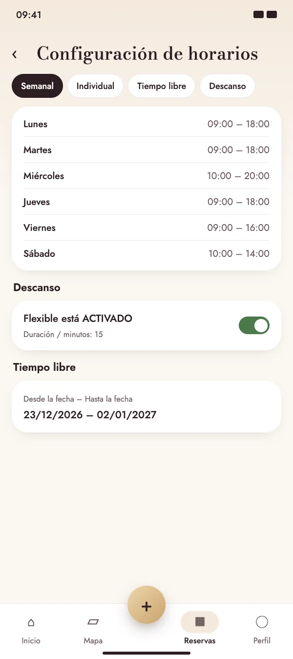 Franjas horarias a la medida de tu semana