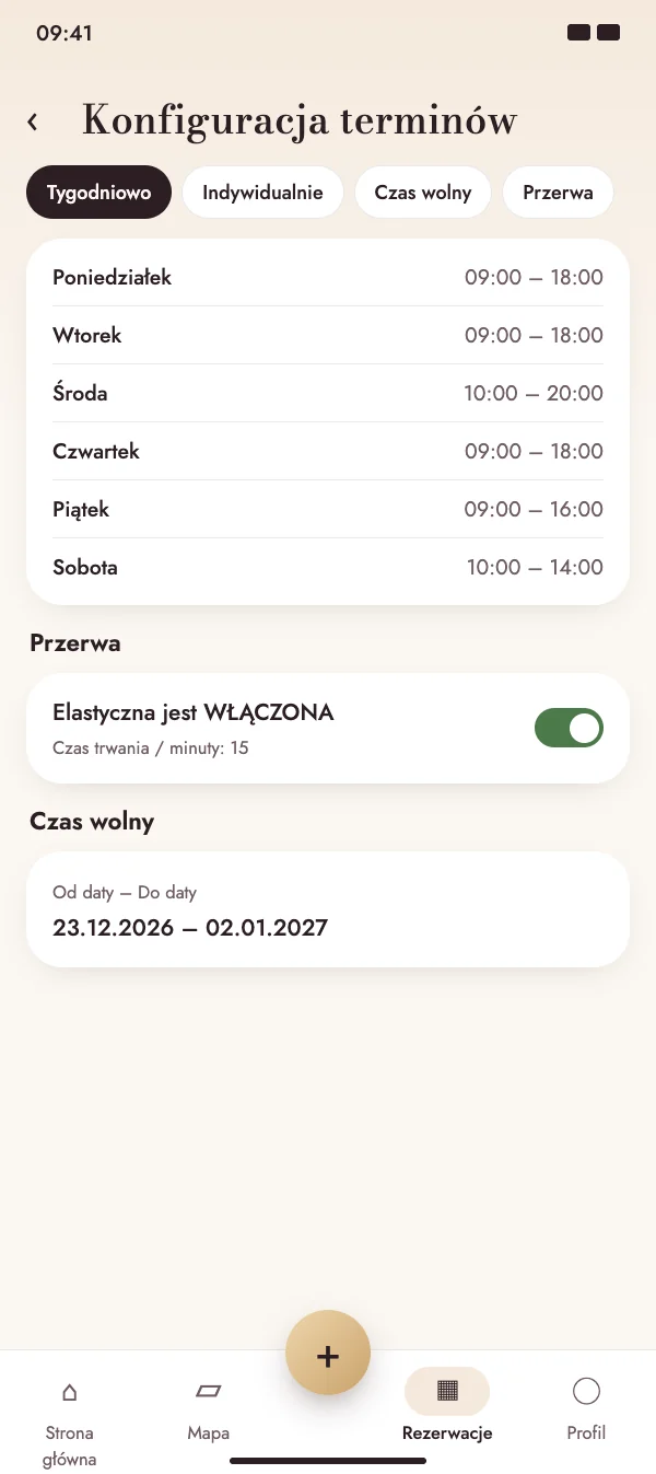 Godziny dopasowane do twojego tygodnia