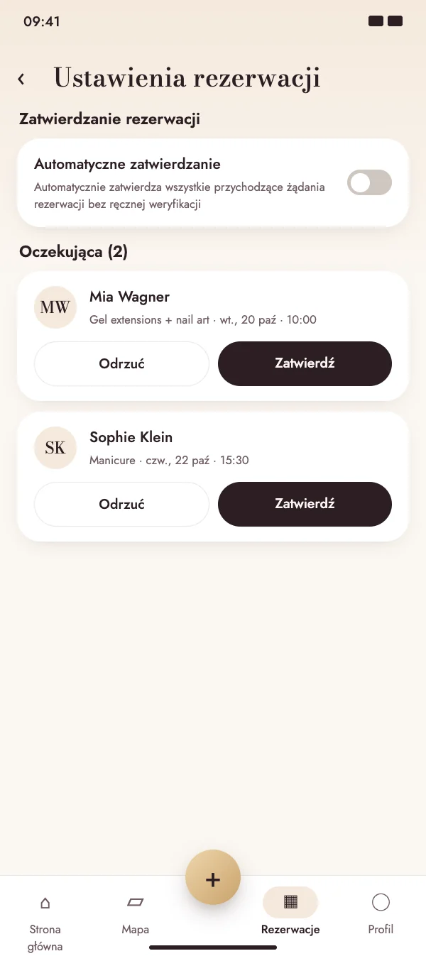 Zatwierdzaj prośby – albo potwierdzaj automatycznie