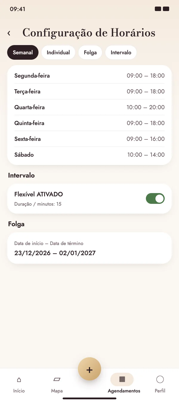 Horários que cabem na sua semana