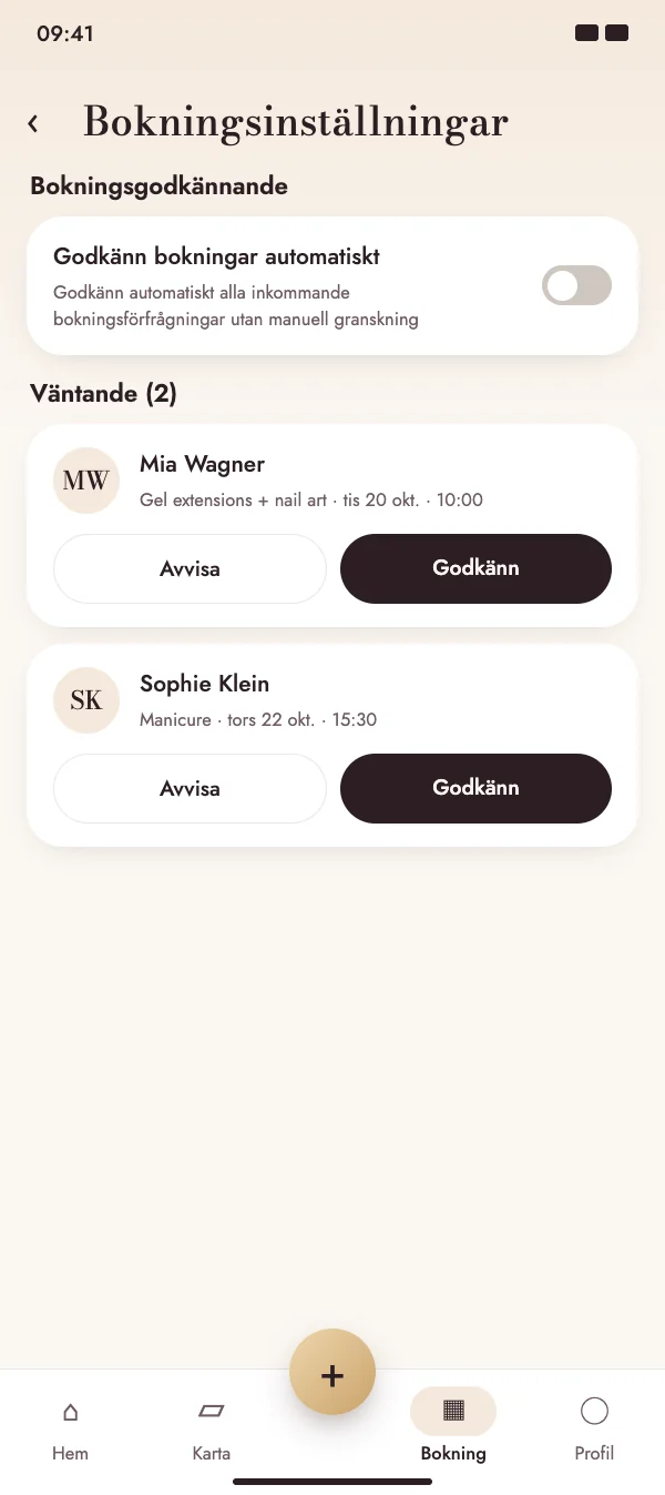 Godkänn förfrågningar – eller bekräfta automatiskt