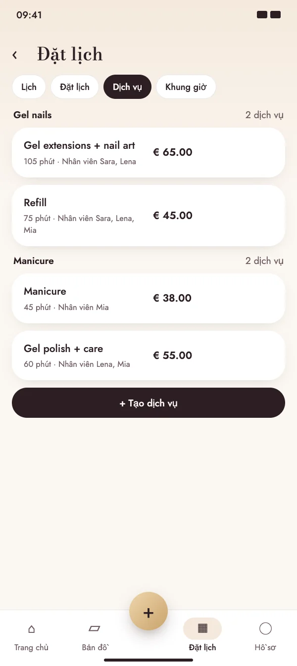 Dịch vụ với giá rõ ràng