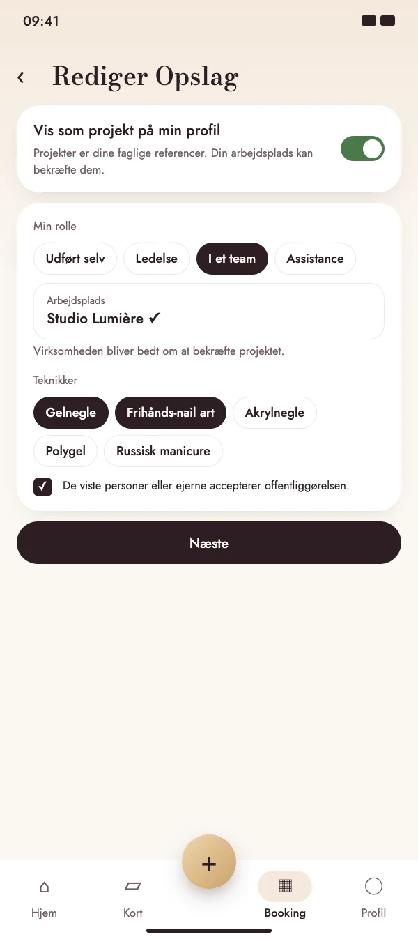 Et opslag bliver til et projekt