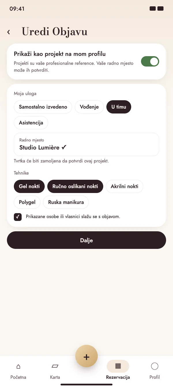 Objava postaje projekt