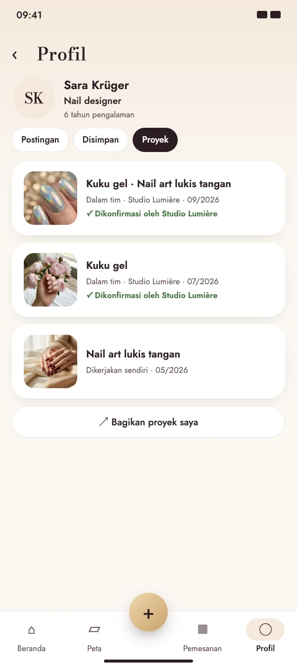 Postingan menjadi proyek