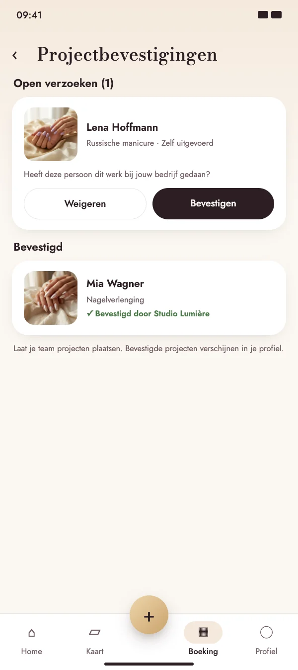 Je werkplek bevestigt
