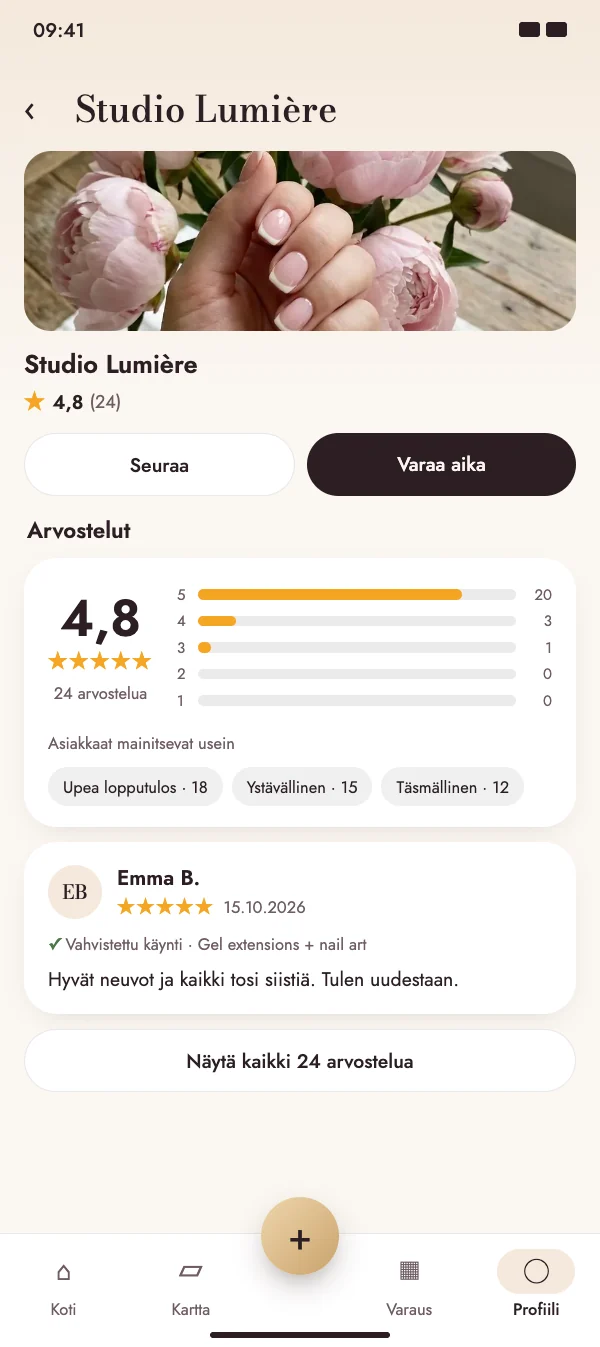 Ajan jälkeen NailMe kysyy, miten meni