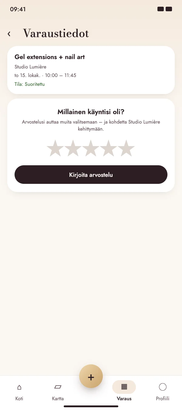 Ajan jälkeen NailMe kysyy, miten meni