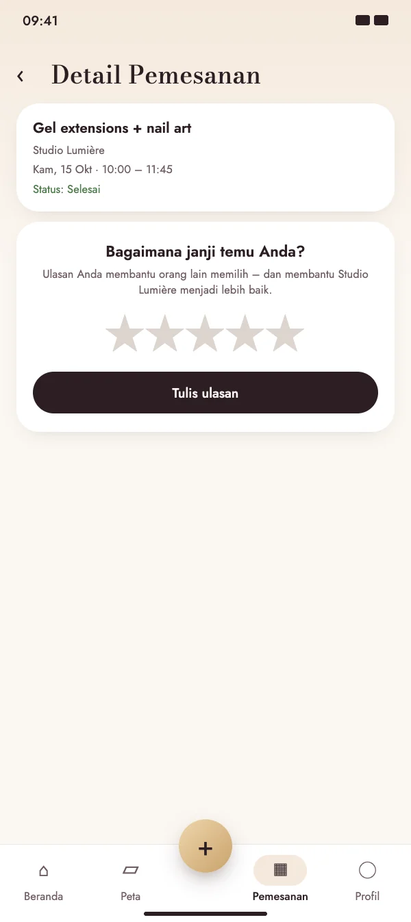 Setelah janji temu, NailMe menanyakan bagaimana hasilnya