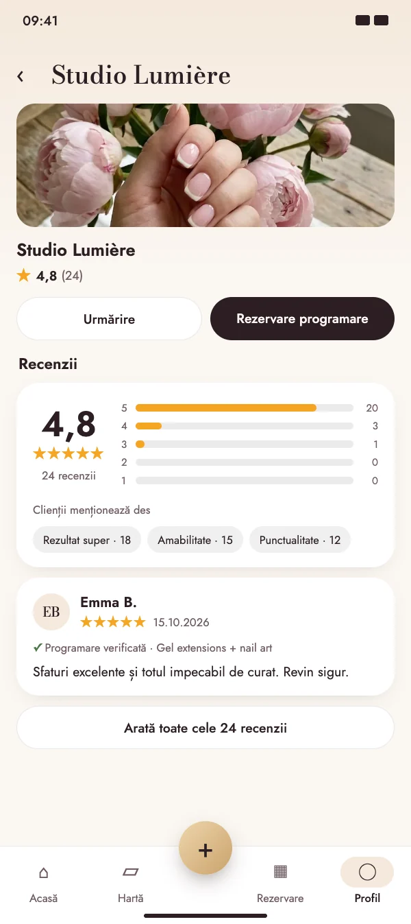 După programare, NailMe te întreabă cum a fost