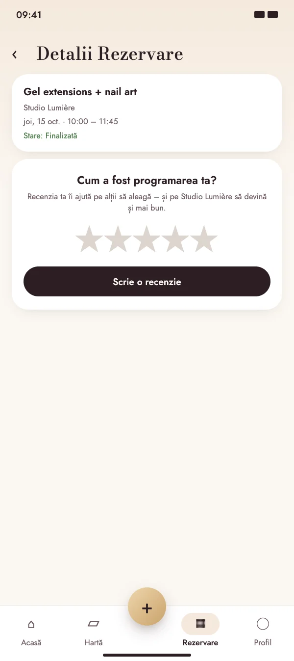 După programare, NailMe te întreabă cum a fost