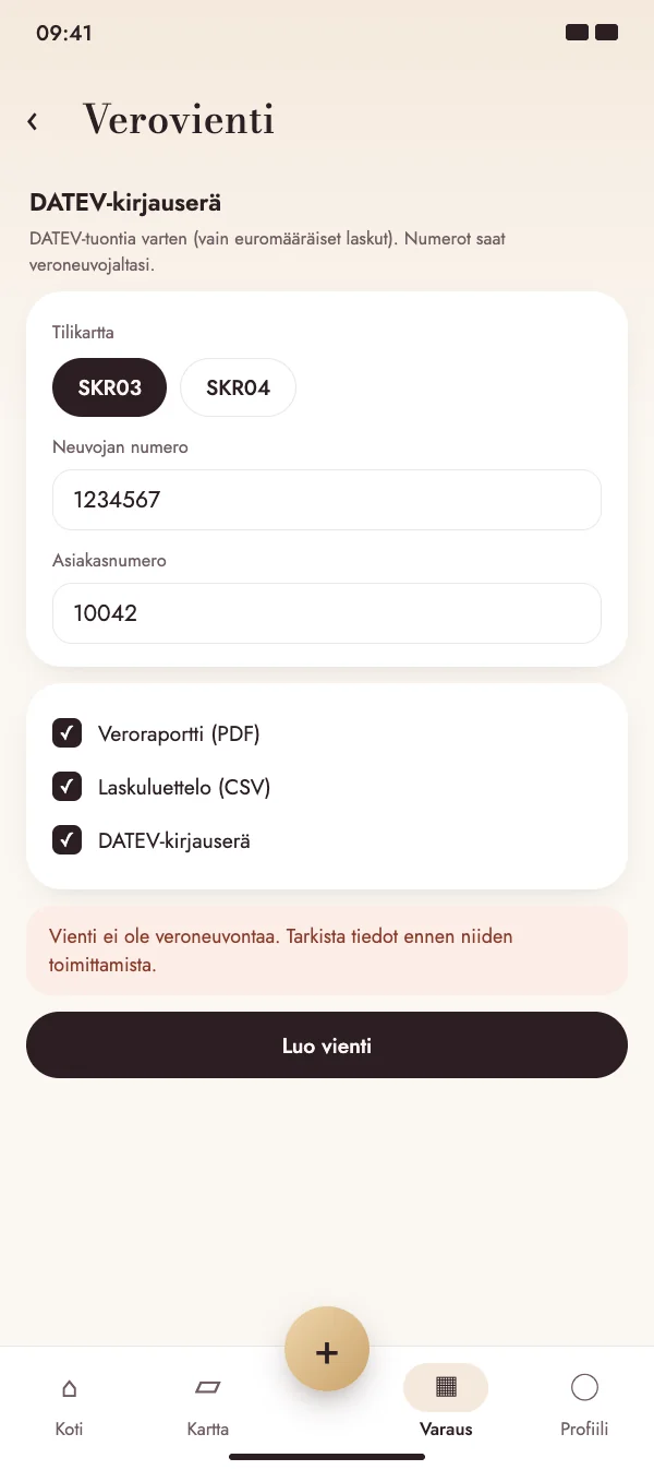 DATEV-kirjauserä kirjanpitäjälle