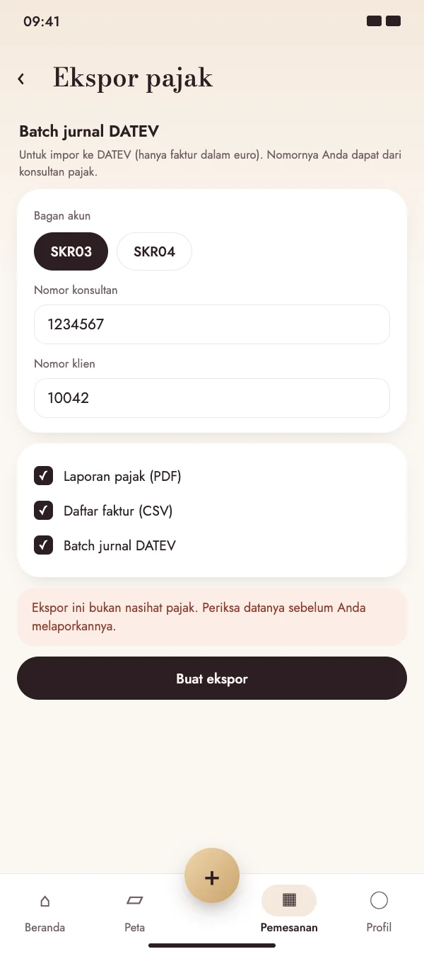 Batch jurnal DATEV untuk akuntan