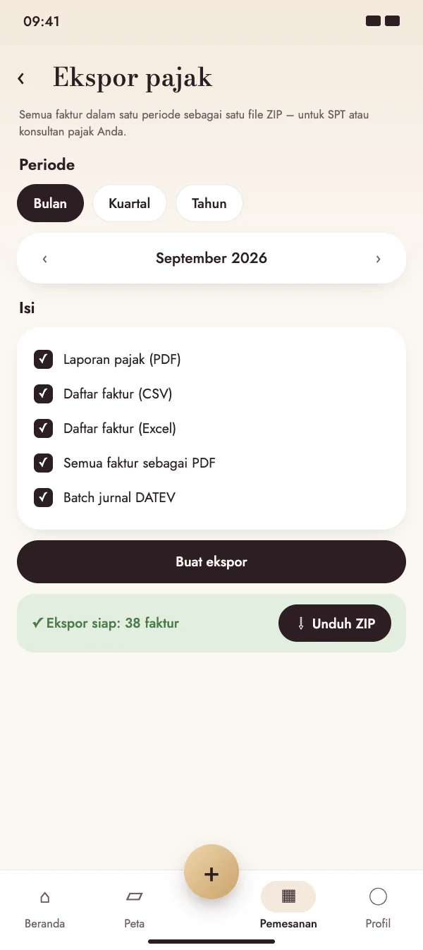 Pilih periode dan isi