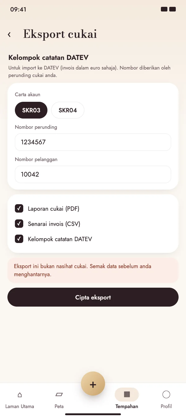 Kelompok catatan DATEV untuk akauntan