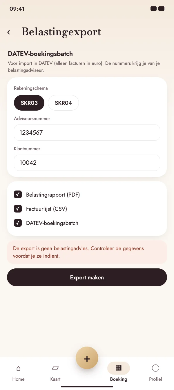 DATEV-boekingsbatch voor je boekhouder