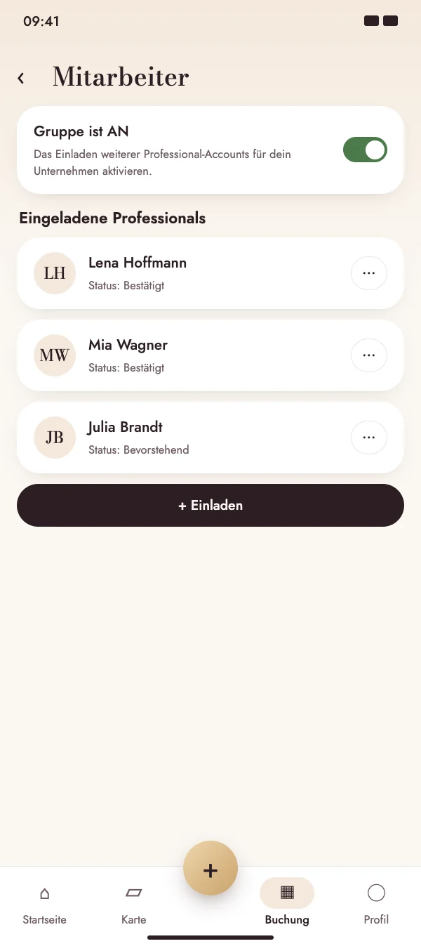 Dein Team in einer Gruppe