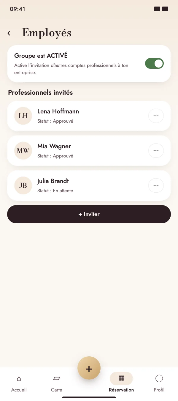Réunissez votre équipe dans un groupe