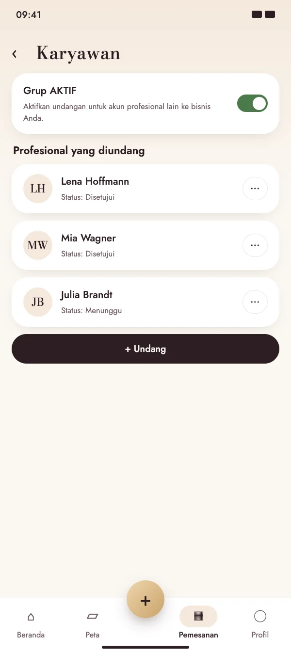 Satukan timmu dalam satu grup