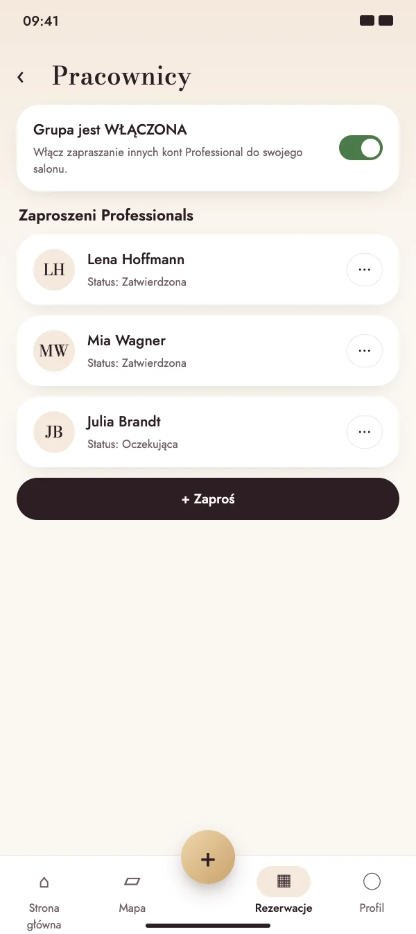 Połącz zespół w jedną grupę