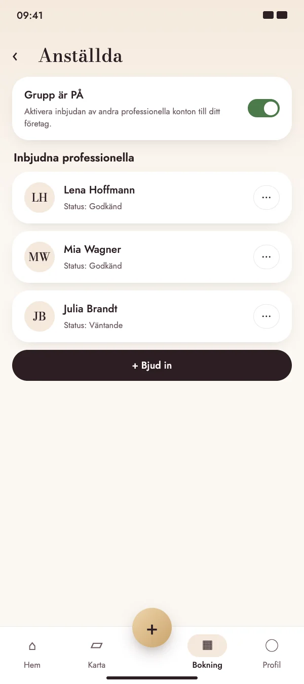Samla ditt team i en grupp
