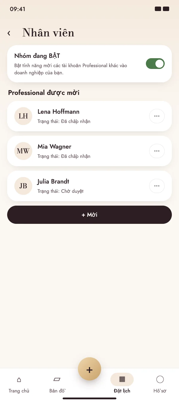 Gom đội ngũ vào một nhóm