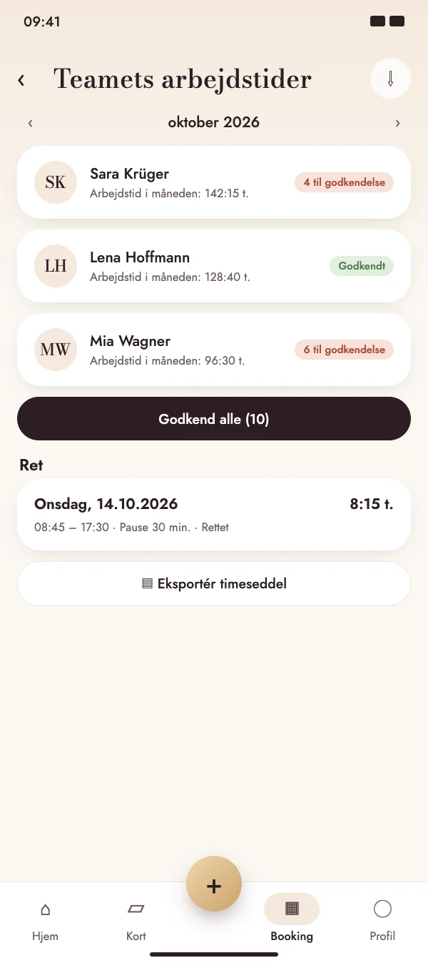 Godkend hele teamet på én gang