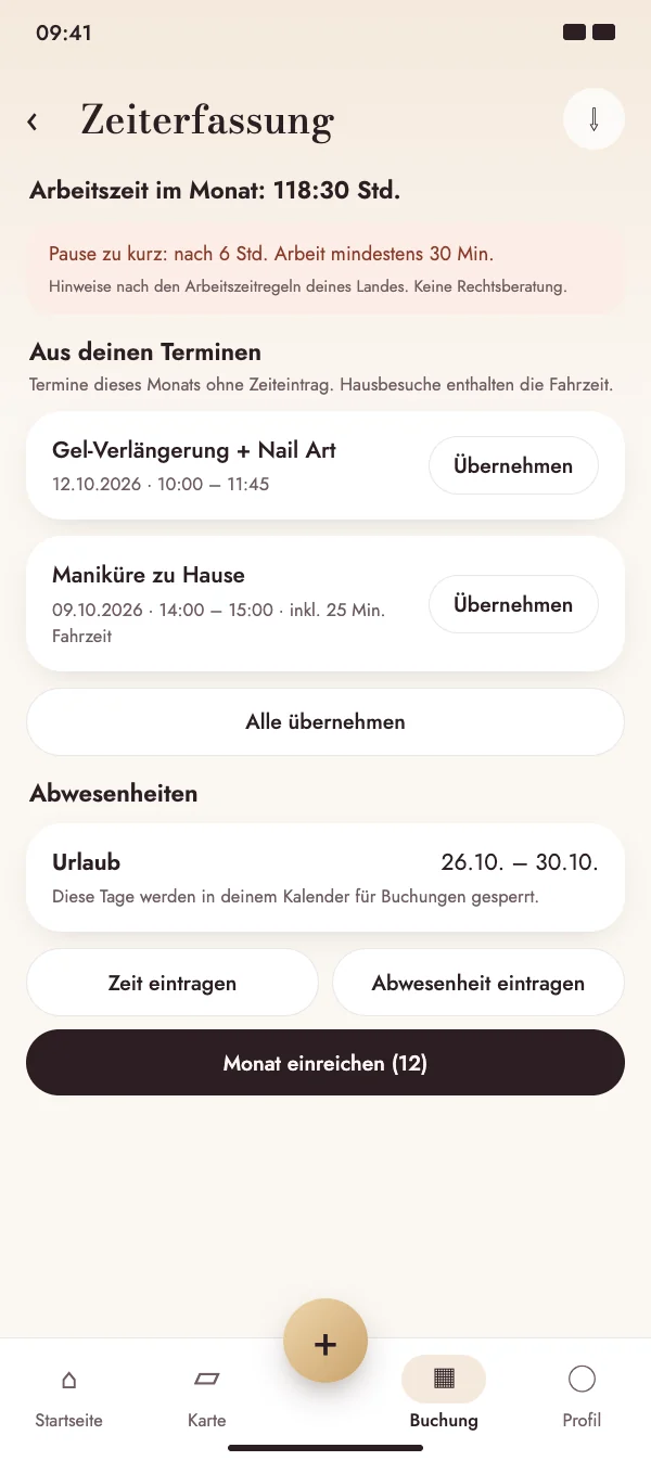 Termine werden zur Arbeitszeit