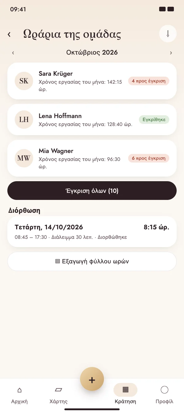 Ενέκρινε όλη την ομάδα μονομιάς