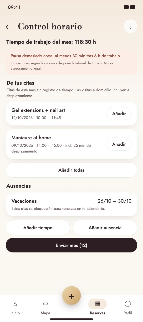 Las citas se convierten en tiempo de trabajo