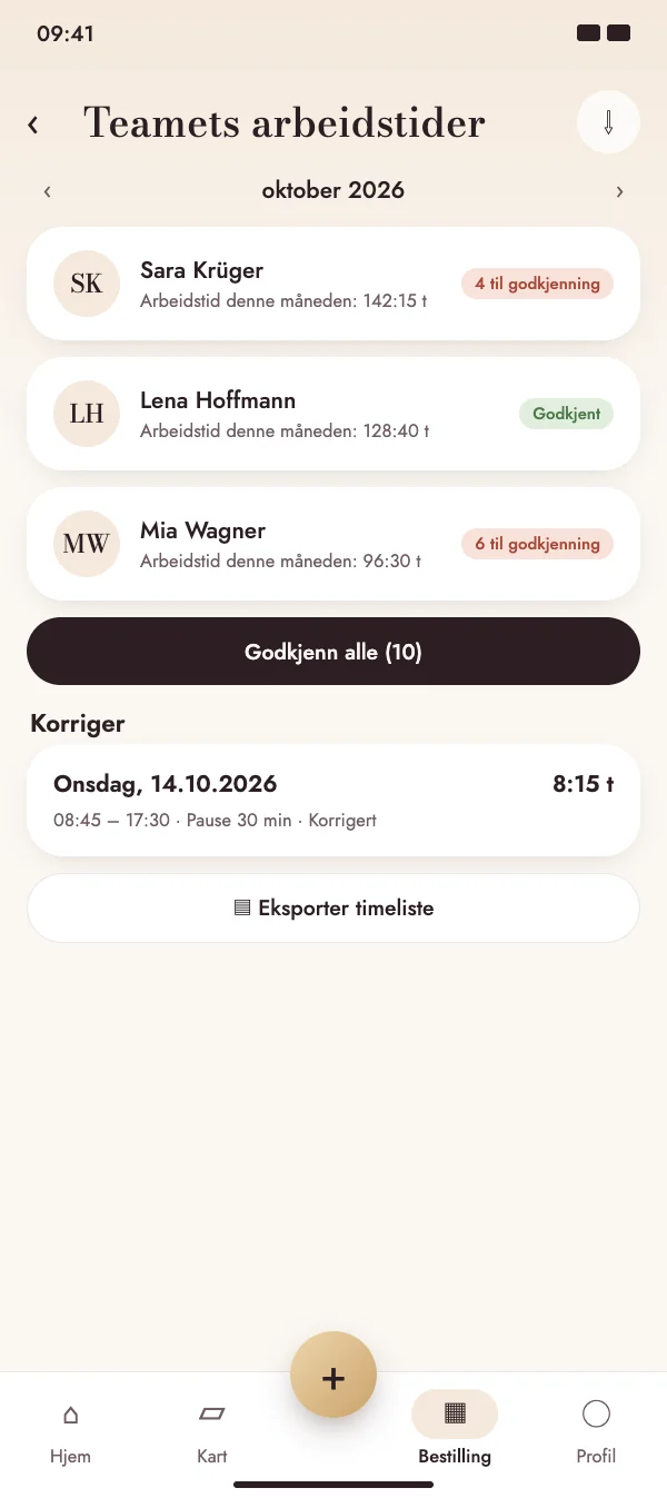 Godkjenn hele teamet på én gang