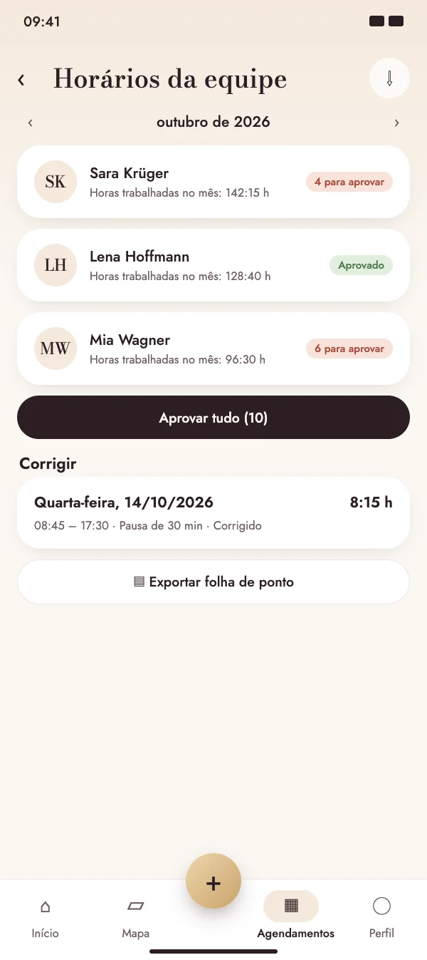 Aprovar a equipe toda de uma vez