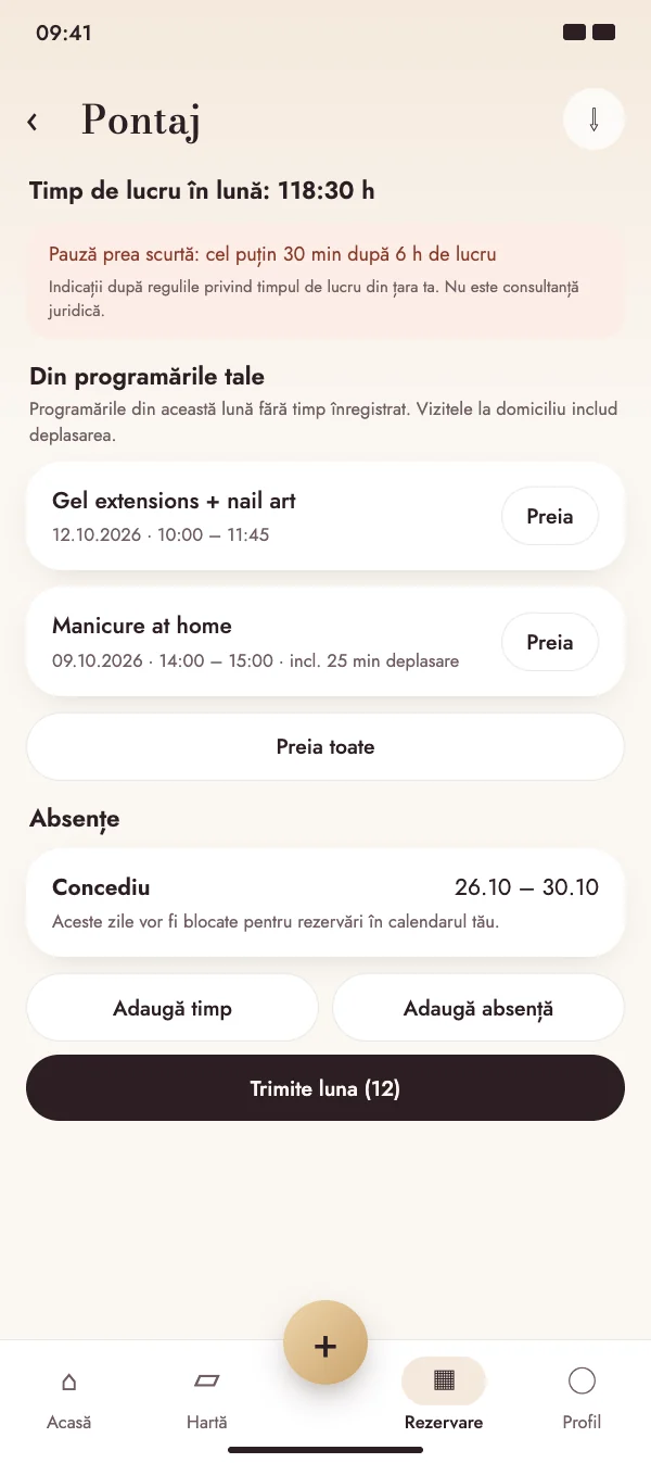 Programările devin timp de lucru
