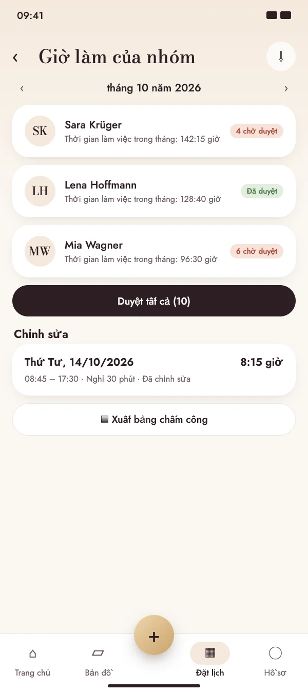 Duyệt cả đội trong một lần