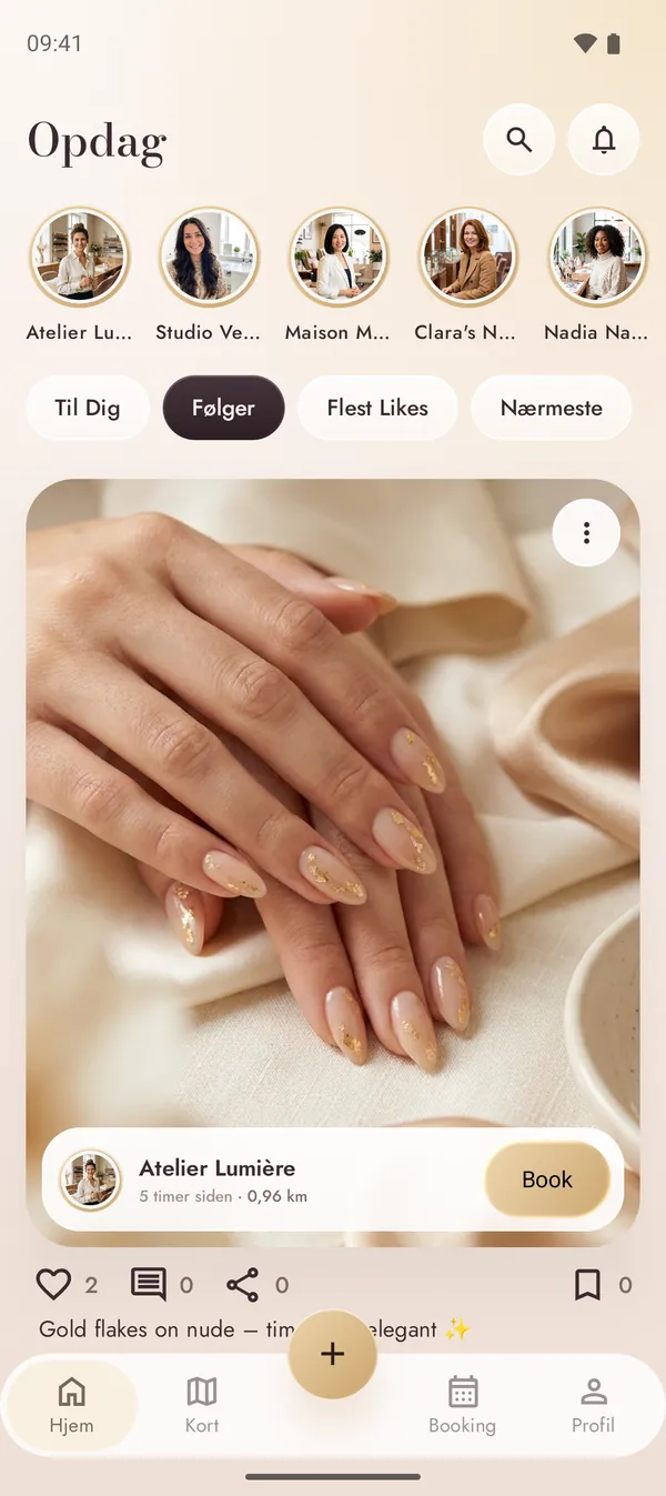 NailMe-feed med nail art fra saloner i nærheden
