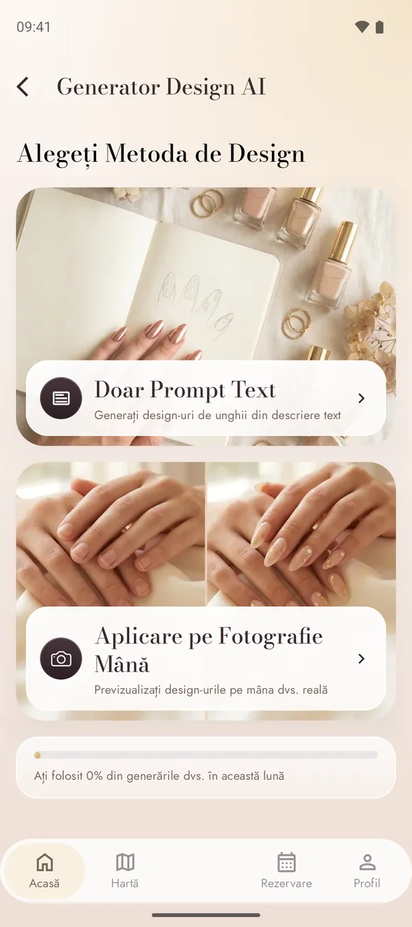Generator de modele AI cu prompt text și modul fotografie