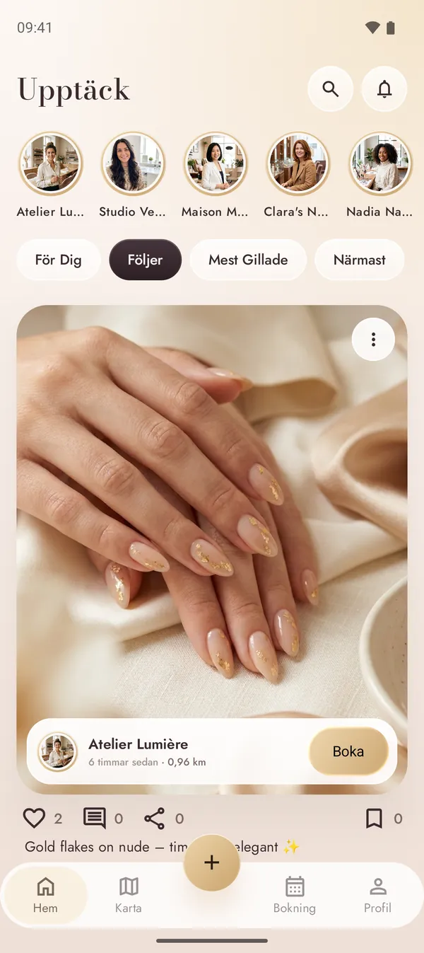 NailMe-flöde med nail art från salonger i närheten