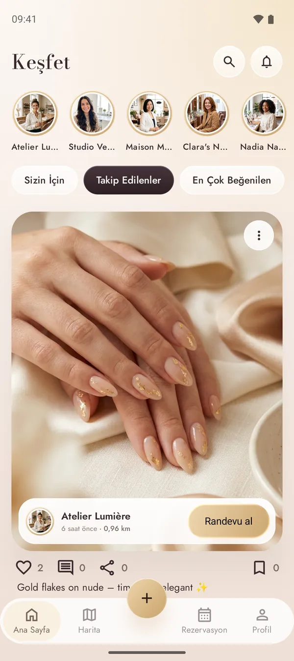 Yakındaki stüdyoların nail art’ıyla NailMe akışı